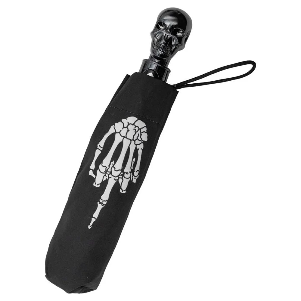Kreepsville 666 Skull Handle Skeleton Middle Finger Anti UV Umbrella