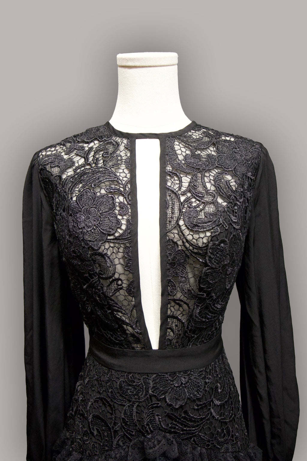 Witchwood Lenore Victorian Style Black Lace Maxi Dress