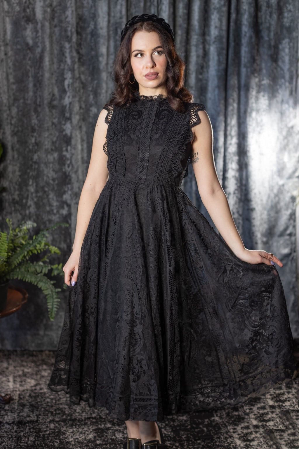Witchwood Arabella Gothic Lace Fit and Flare Dress