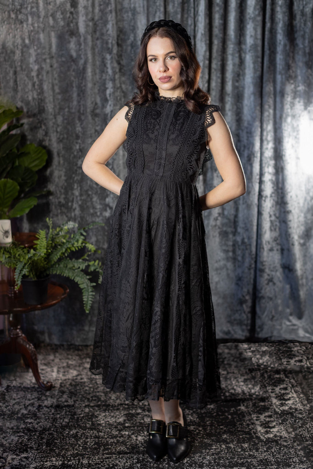Witchwood Arabella Gothic Lace Fit and Flare Dress