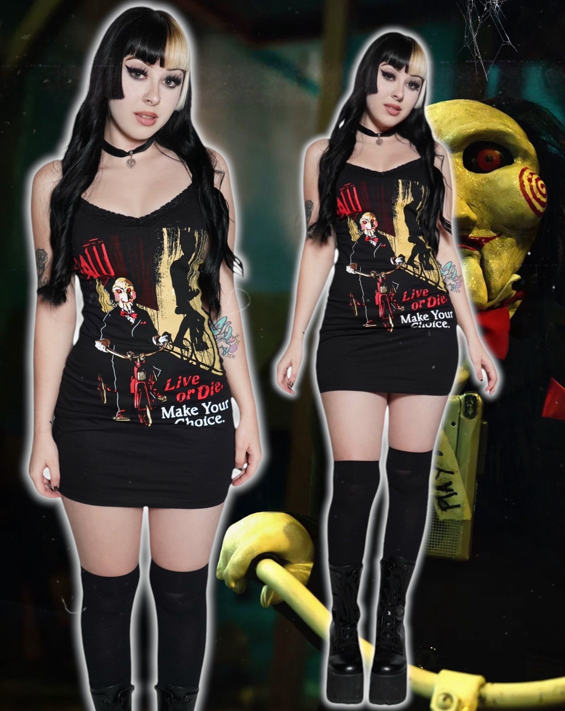 Vera's Eyecandy Saw Lace Strap Horror Dress