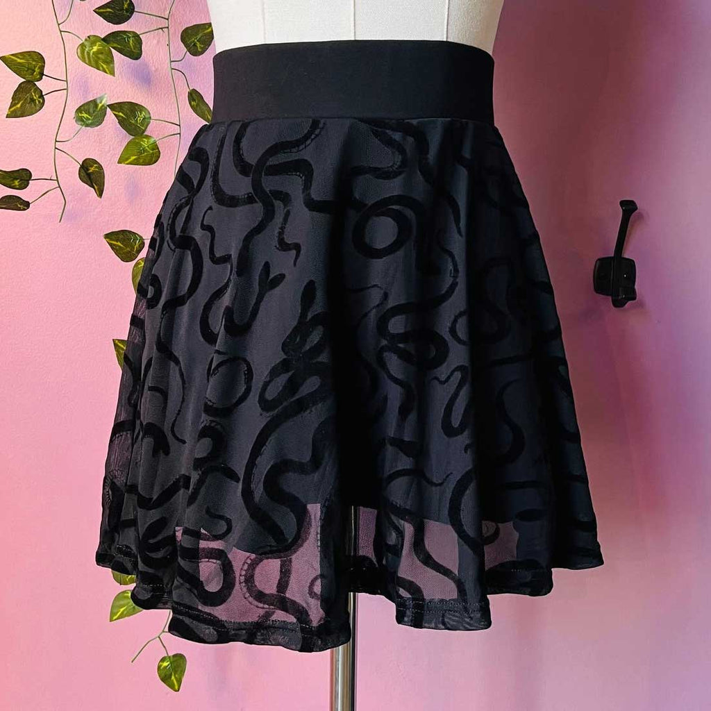 Witchwood The Morbid Flocked Snake Mini Skort