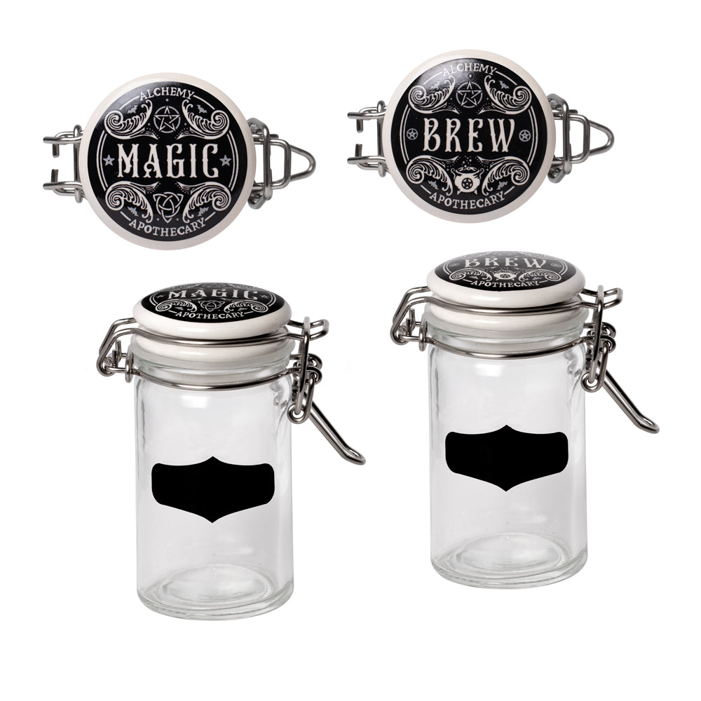 Alchemy Gothic Witches Spice Rack Storage Jars JAR1
