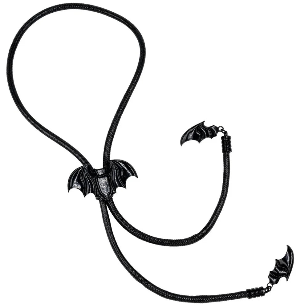 Kreepsville 666 Bat Black Bolo Western Tie