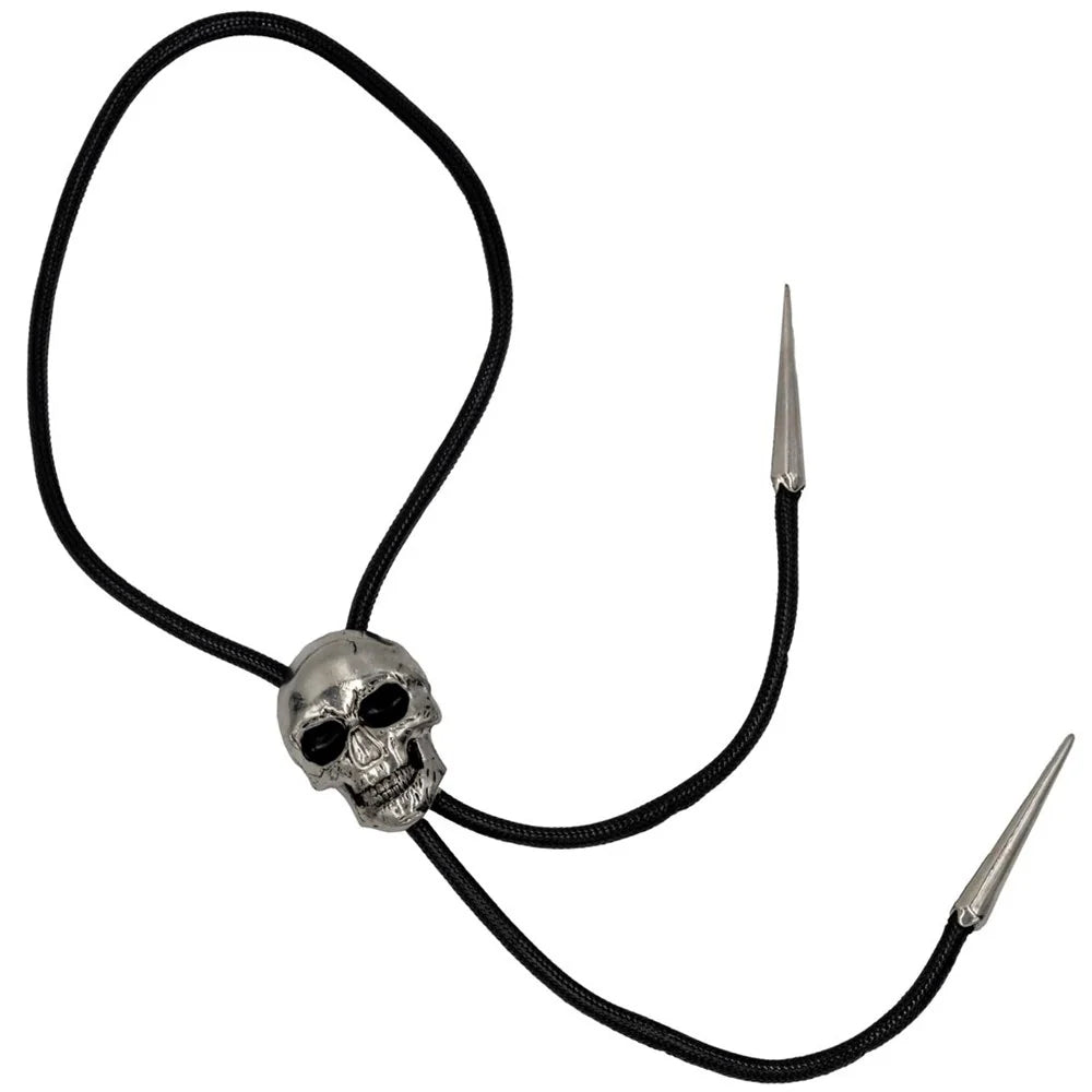 Kreepsville 666 Skull Chrome Bolo Western Tie