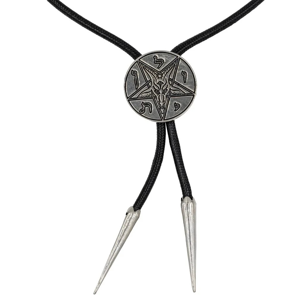 Kreepsville 666 Satanic Circle Pentagram Bolo Western Tie