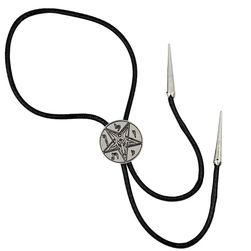 Kreepsville 666 Satanic Circle Pentagram Bolo Western Tie