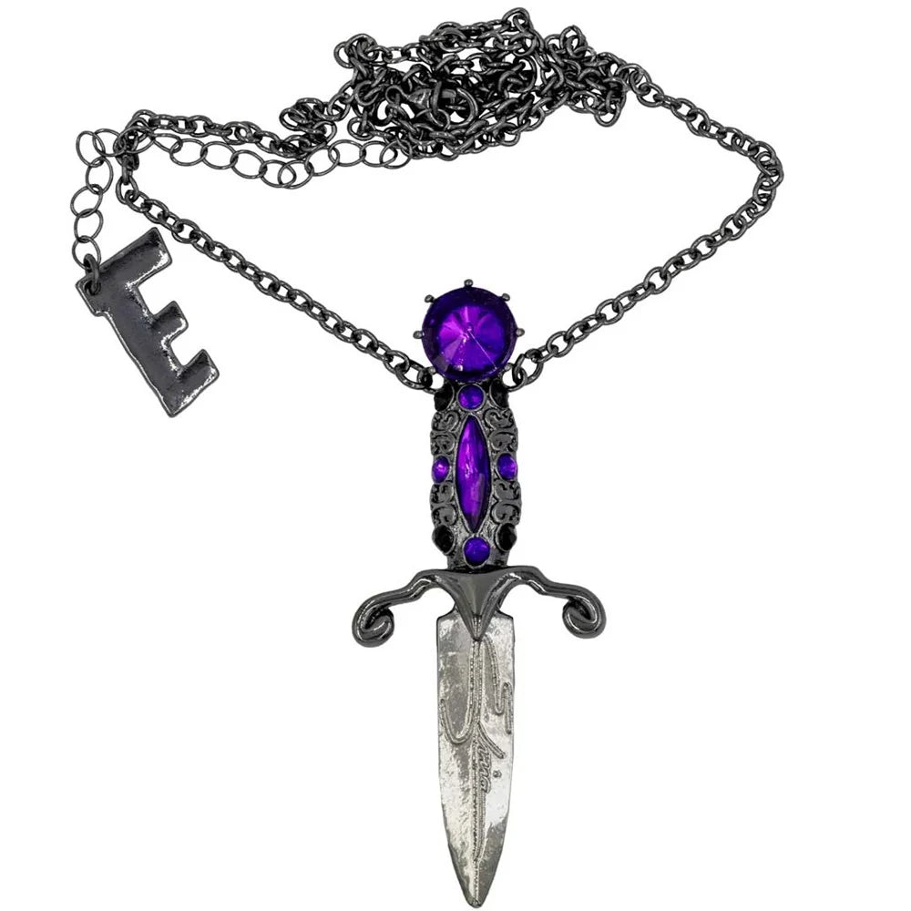 Kreepsville 666 Elvira Dagger Necklace Purple