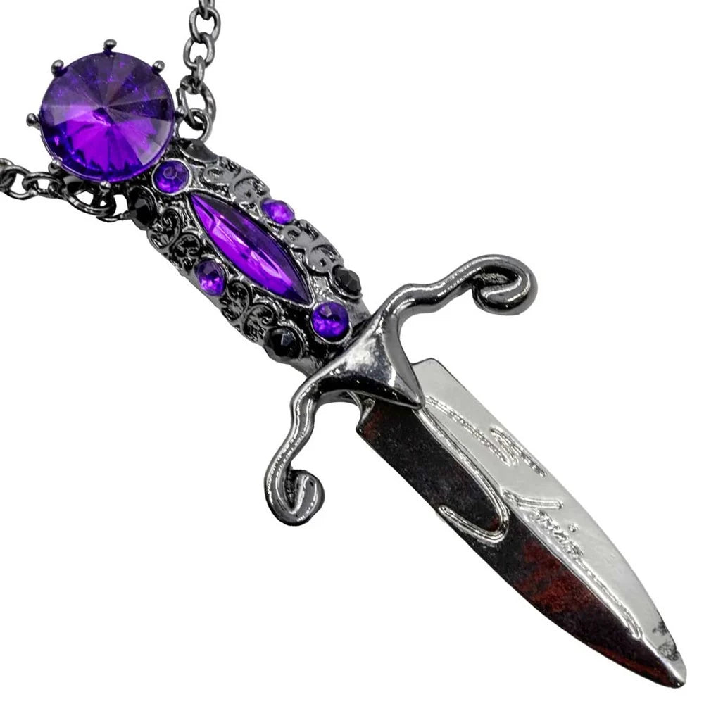 Kreepsville 666 Elvira Dagger Necklace Purple