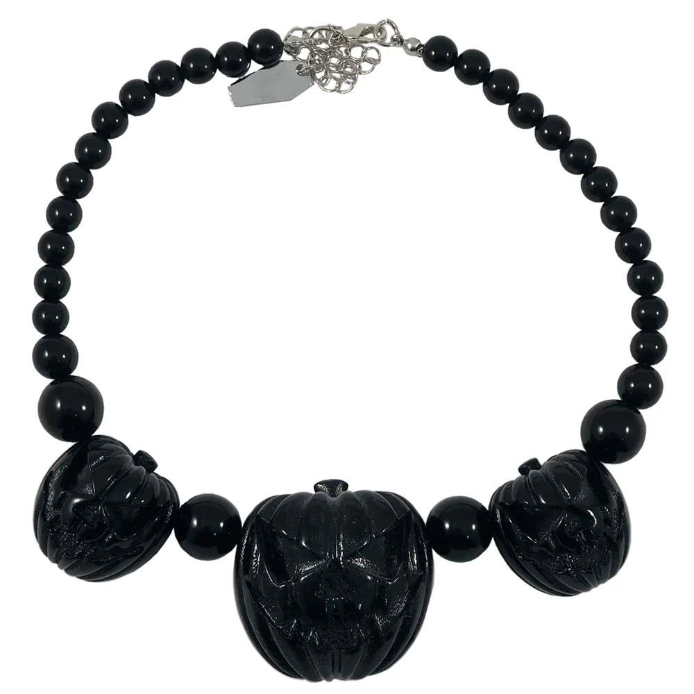 Kreepsville 666 Jack O Lantern Pumpkin Necklace Black