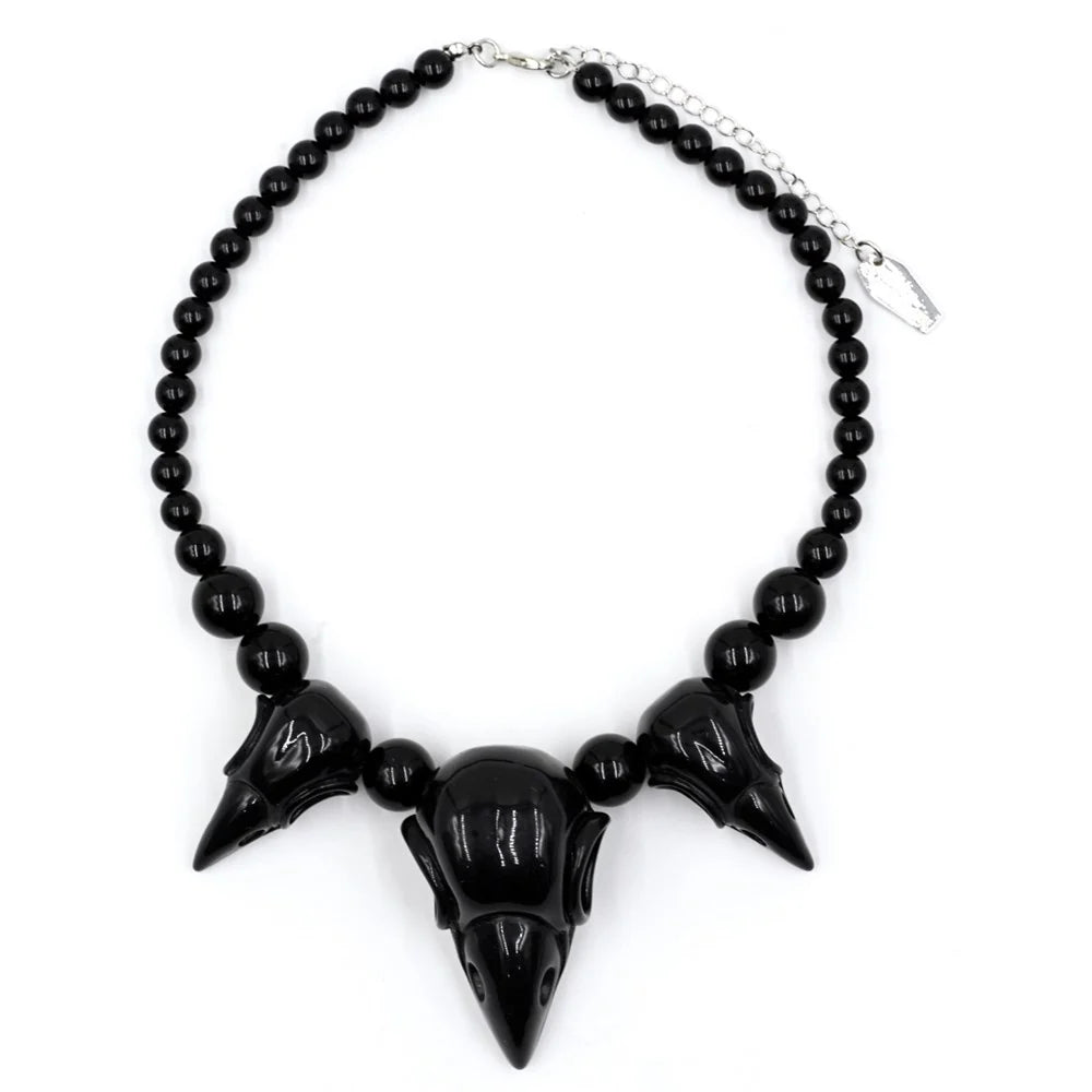 Kreepsville 666 Crow Skull Collection Necklace Black