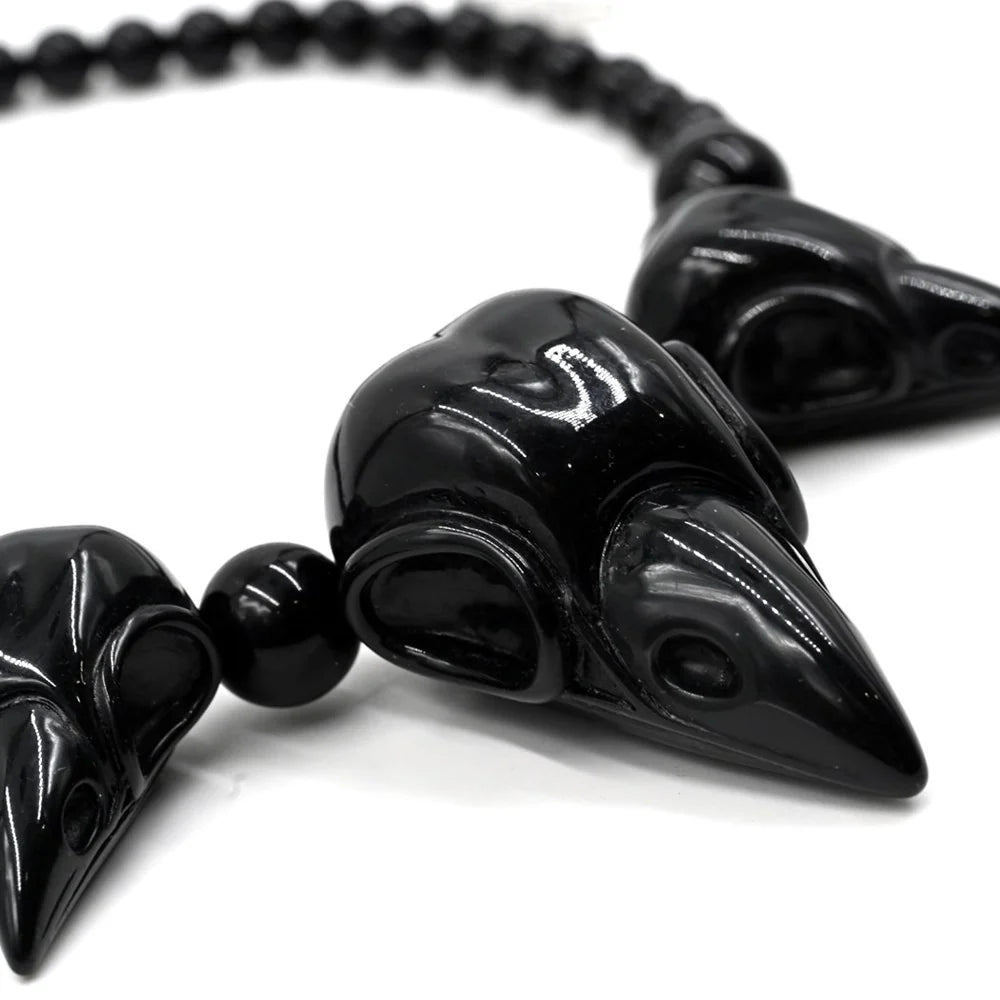 Kreepsville 666 Crow Skull Collection Necklace Black