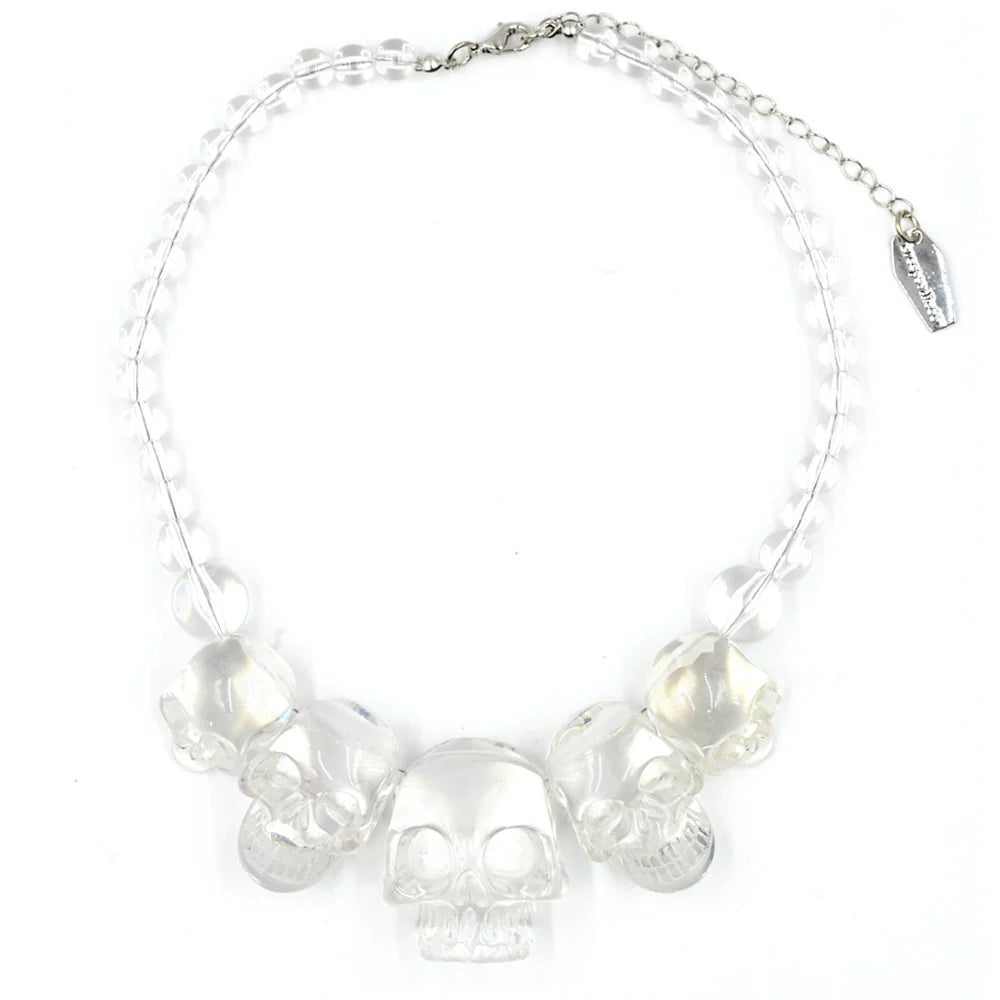 Kreepsville 666 Skull Collection Necklace Crystal Clear