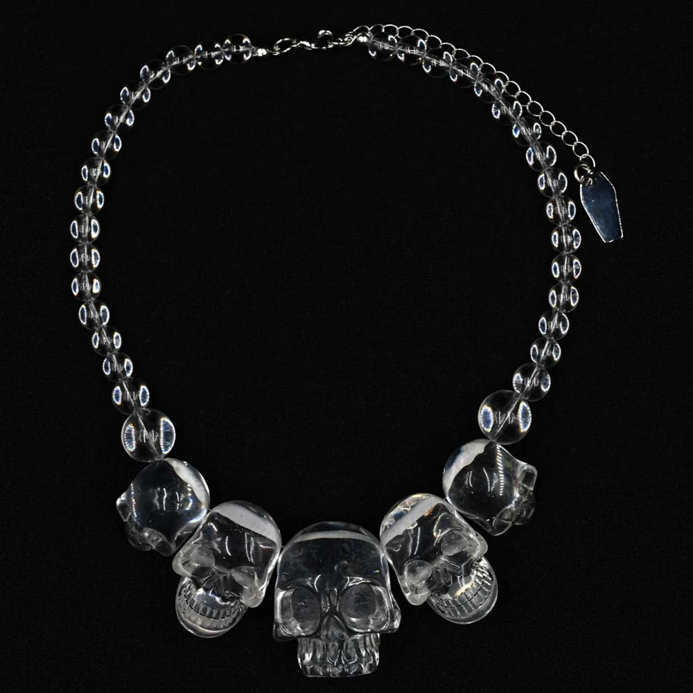 Kreepsville 666 Skull Collection Necklace Crystal Clear