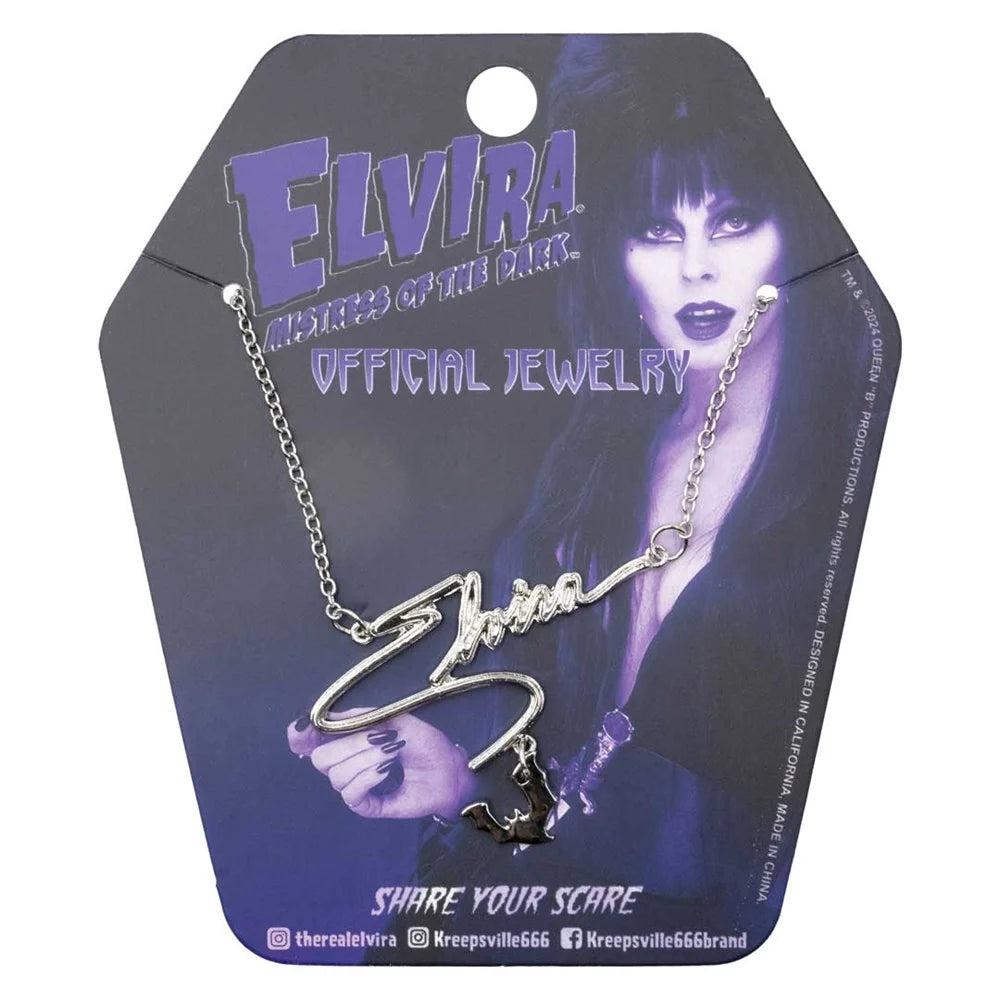 Kreepsville 666 Elvira Bat Name Text Necklace