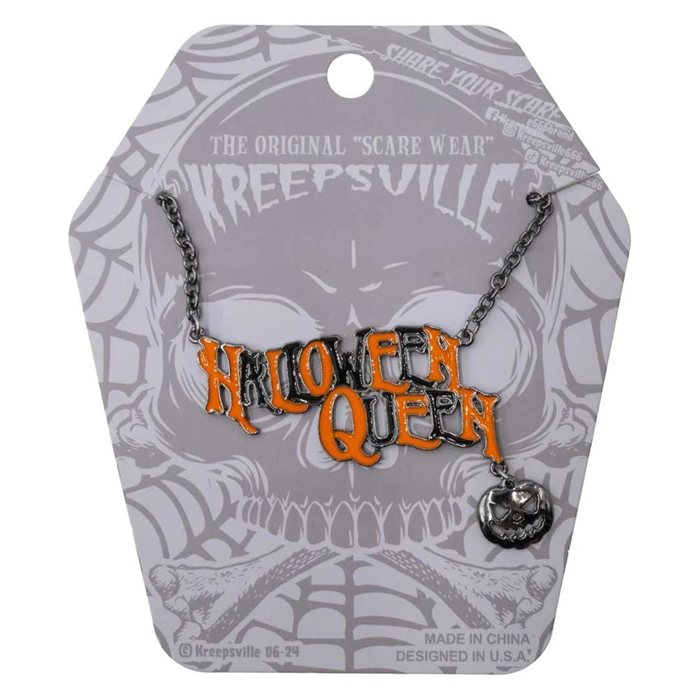 Kreepsville 666 Halloween Queen Text Necklace
