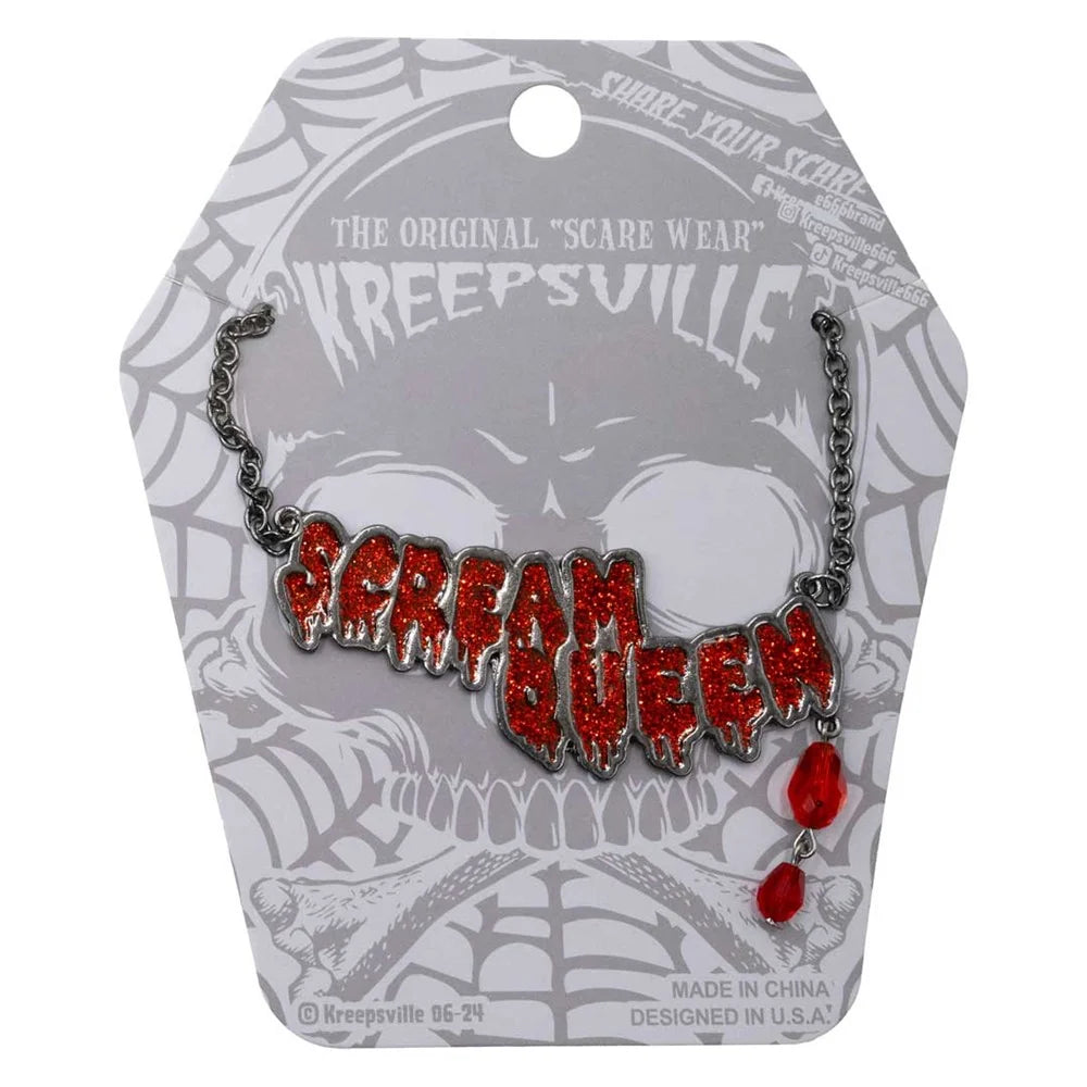 Kreepsville 666 Scream Queen Text Necklace