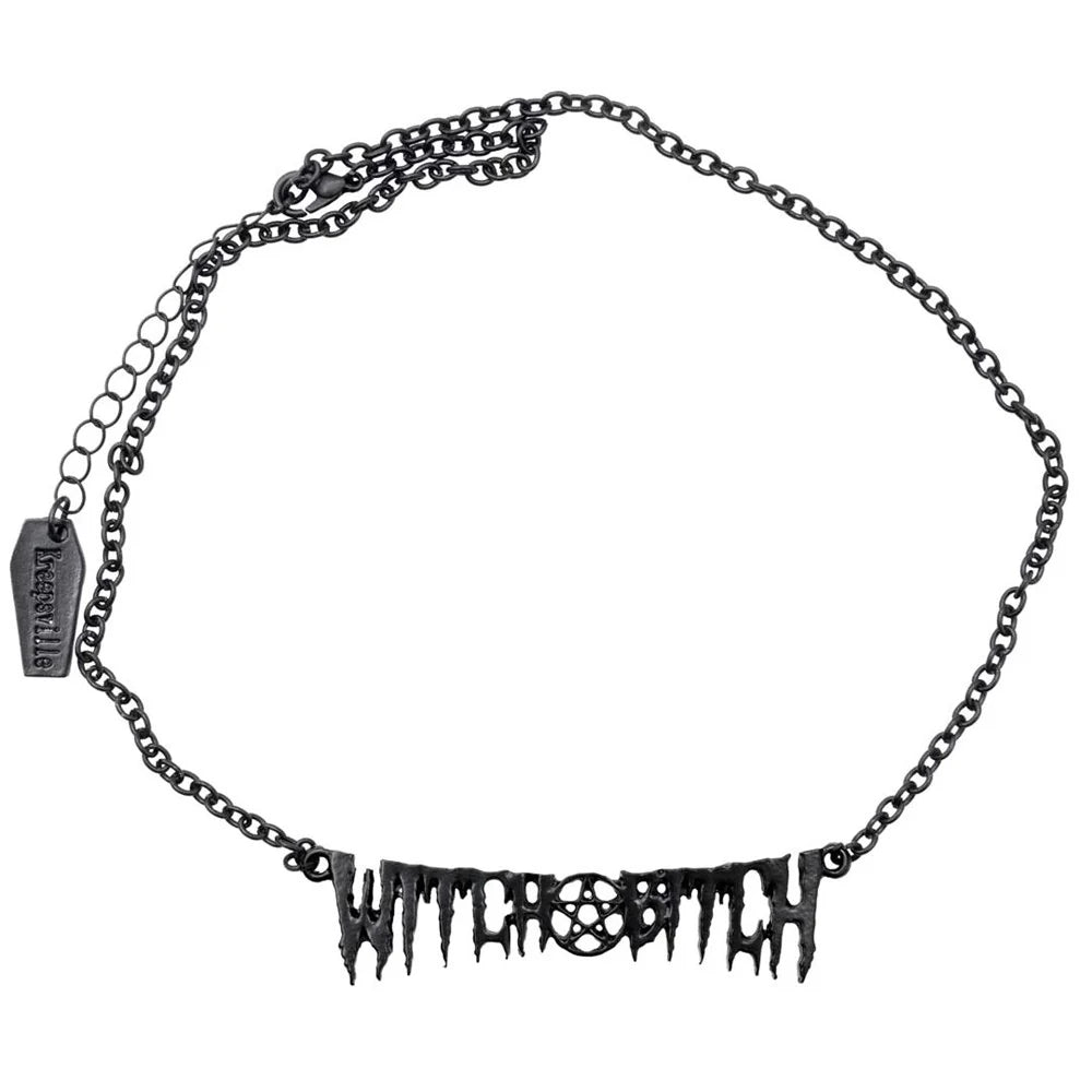 Kreepsville 666 Witch Bitch Text Necklace
