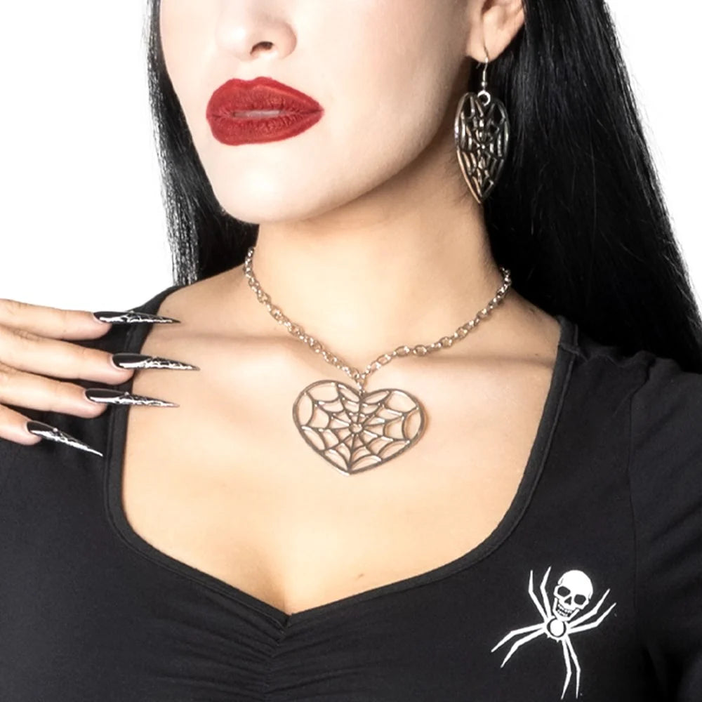Kreepsville 666 Web Heart Necklace