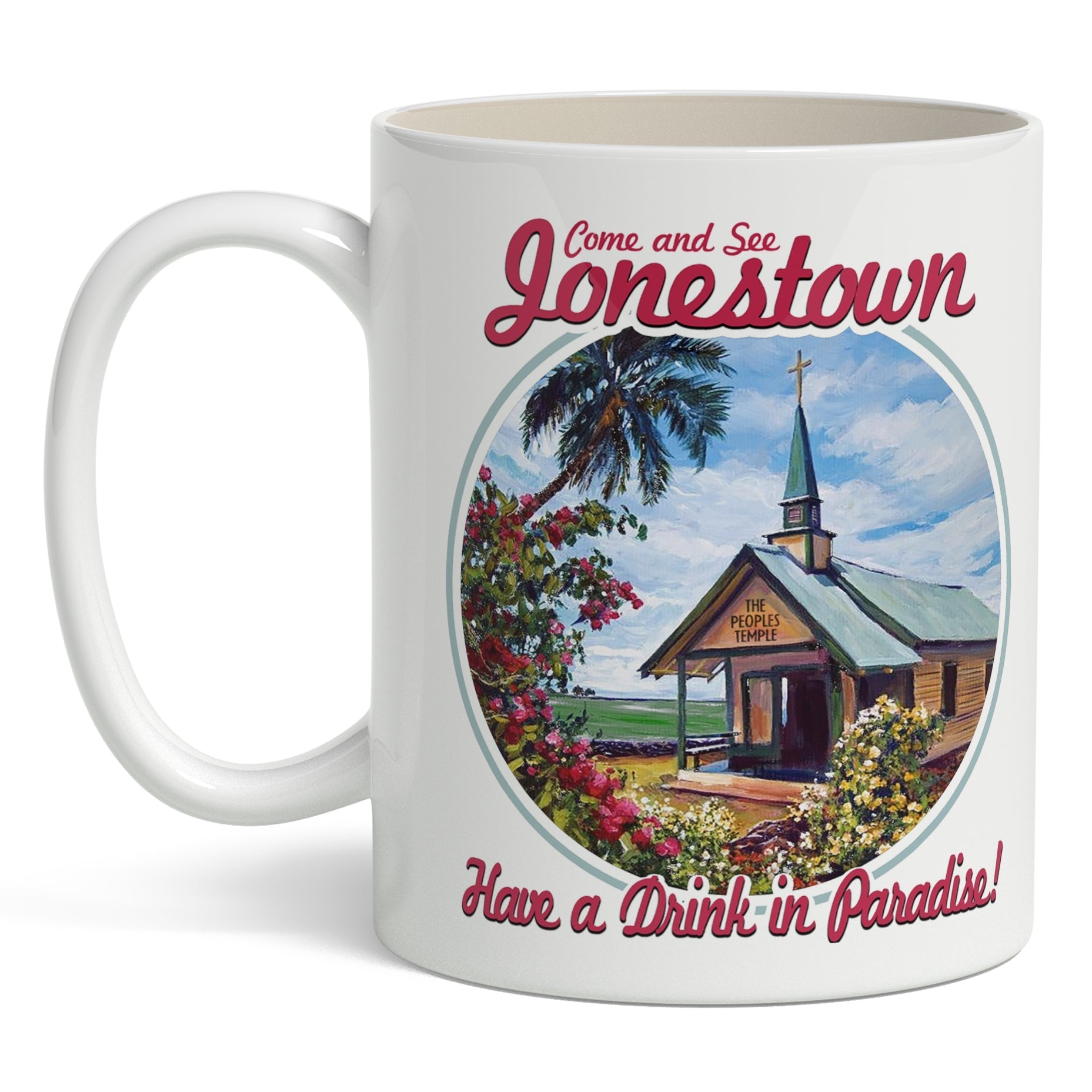 Original Underground Come and See Jonestown White Mug