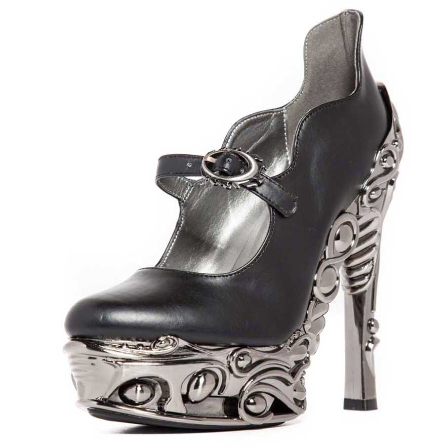 Hades KATJA Black Maryjane Pump 6" High Ornate Heels