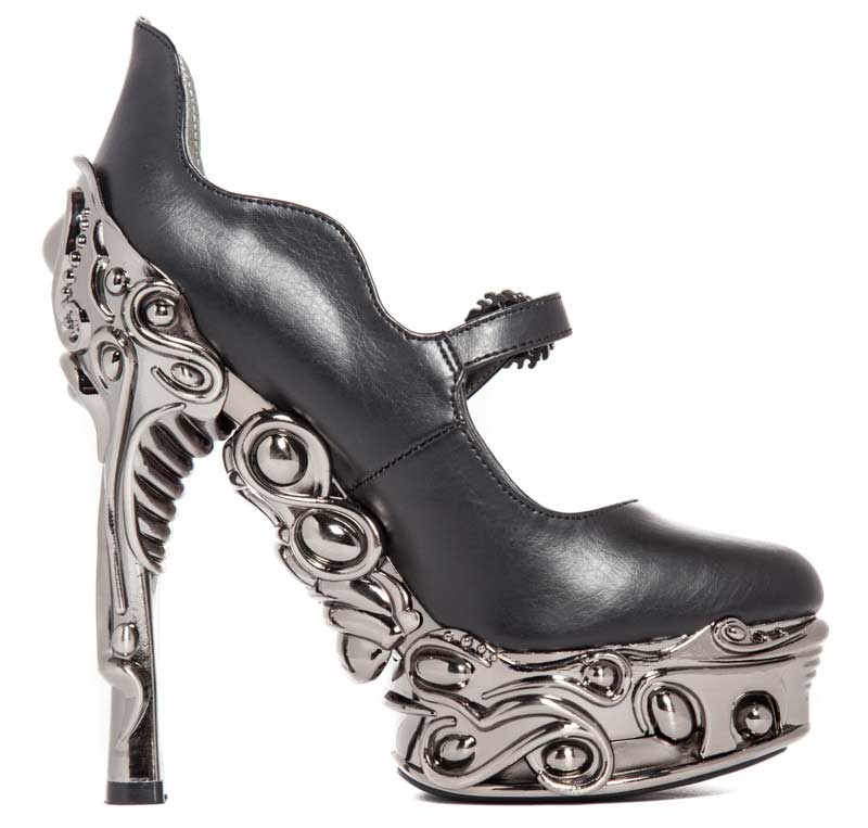 Hades KATJA Black Maryjane Pump 6" High Ornate Heels