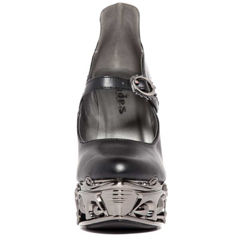 Hades KATJA Black Maryjane Pump 6" High Ornate Heels