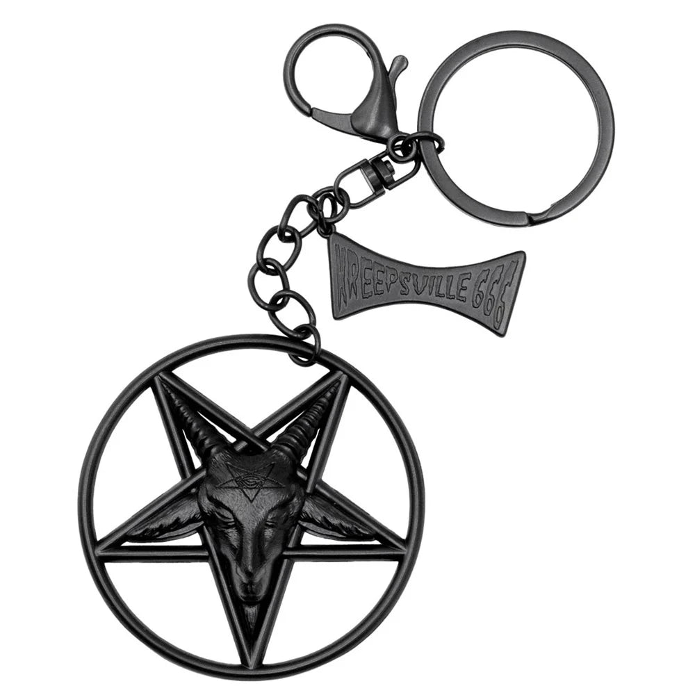 Kreepsville 666 Baphomet Circle Charm Keychain