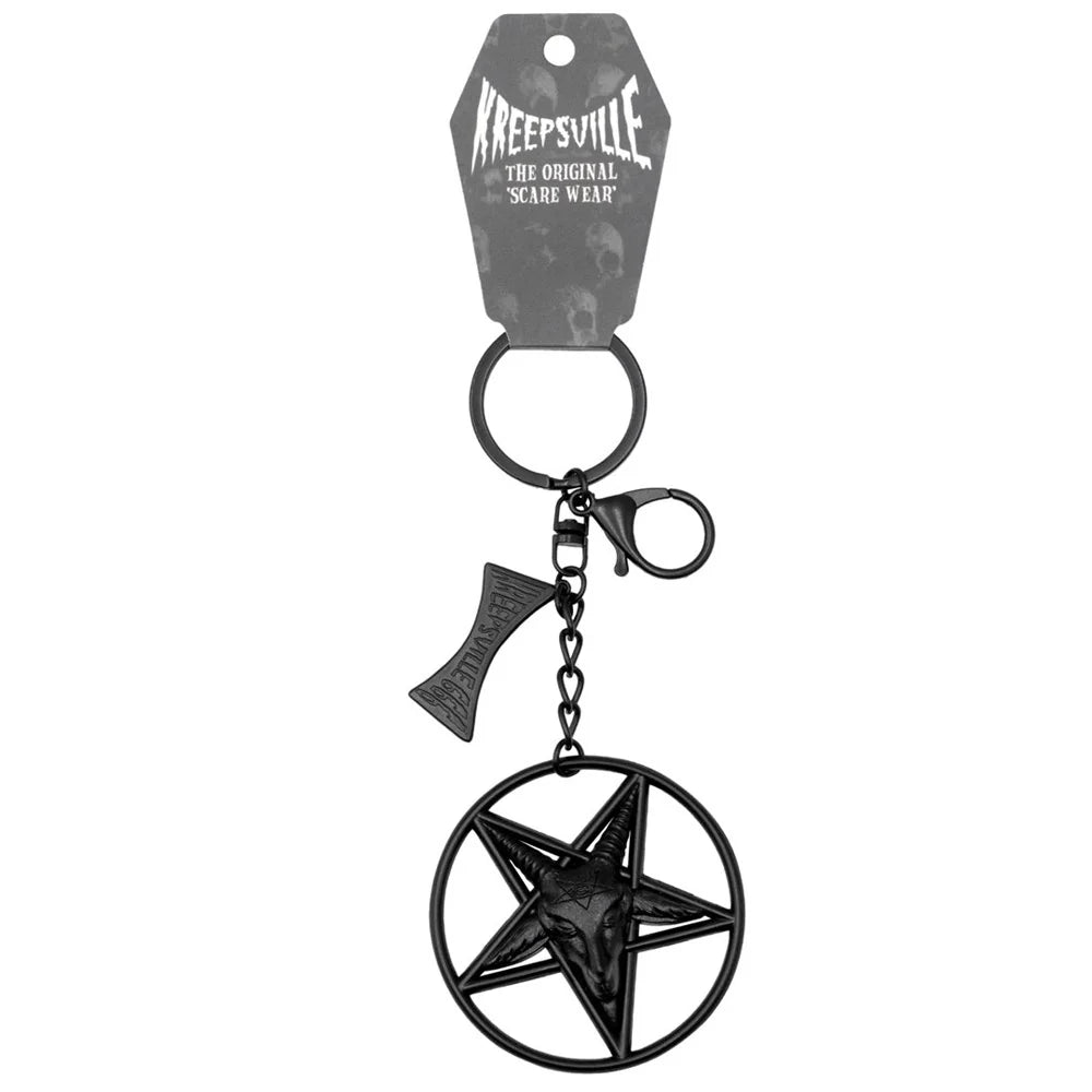 Kreepsville 666 Baphomet Circle Charm Keychain