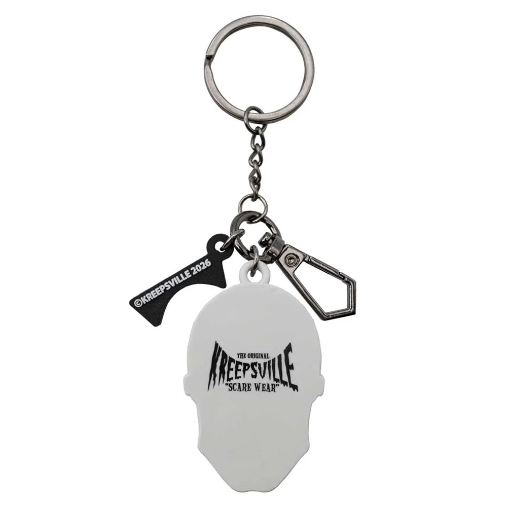 Kreepsville 666 Skull White 3D Flat Keychain