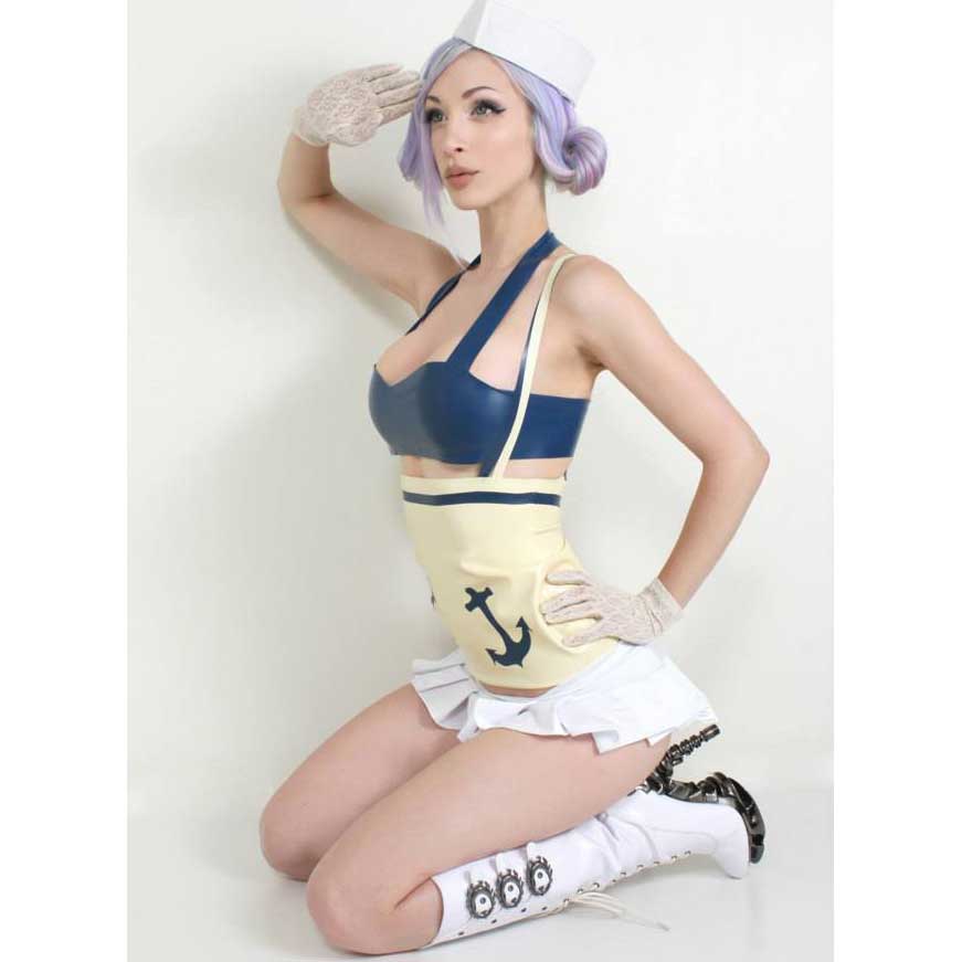 Hades HYPERION White Patent Lace Up Knee High Boots