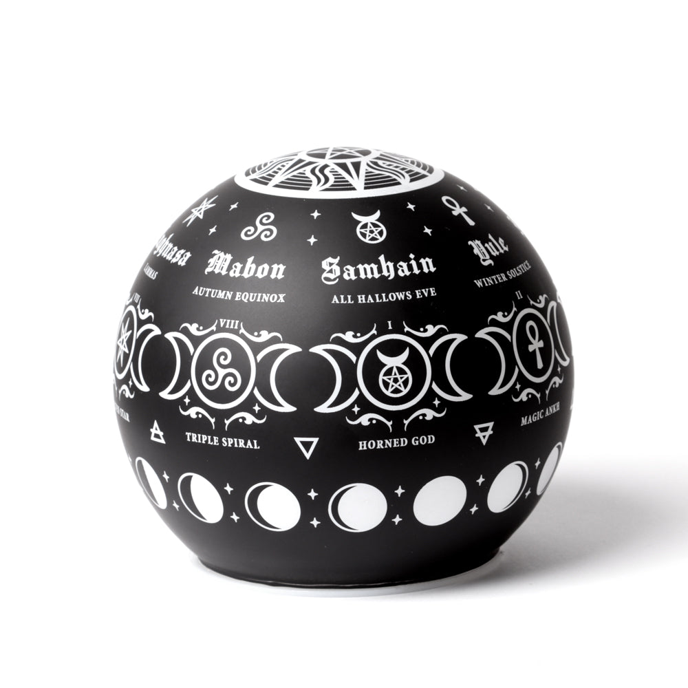 Alchemy Gothic Pagan Calendar Symbols LED Globe Light LED3