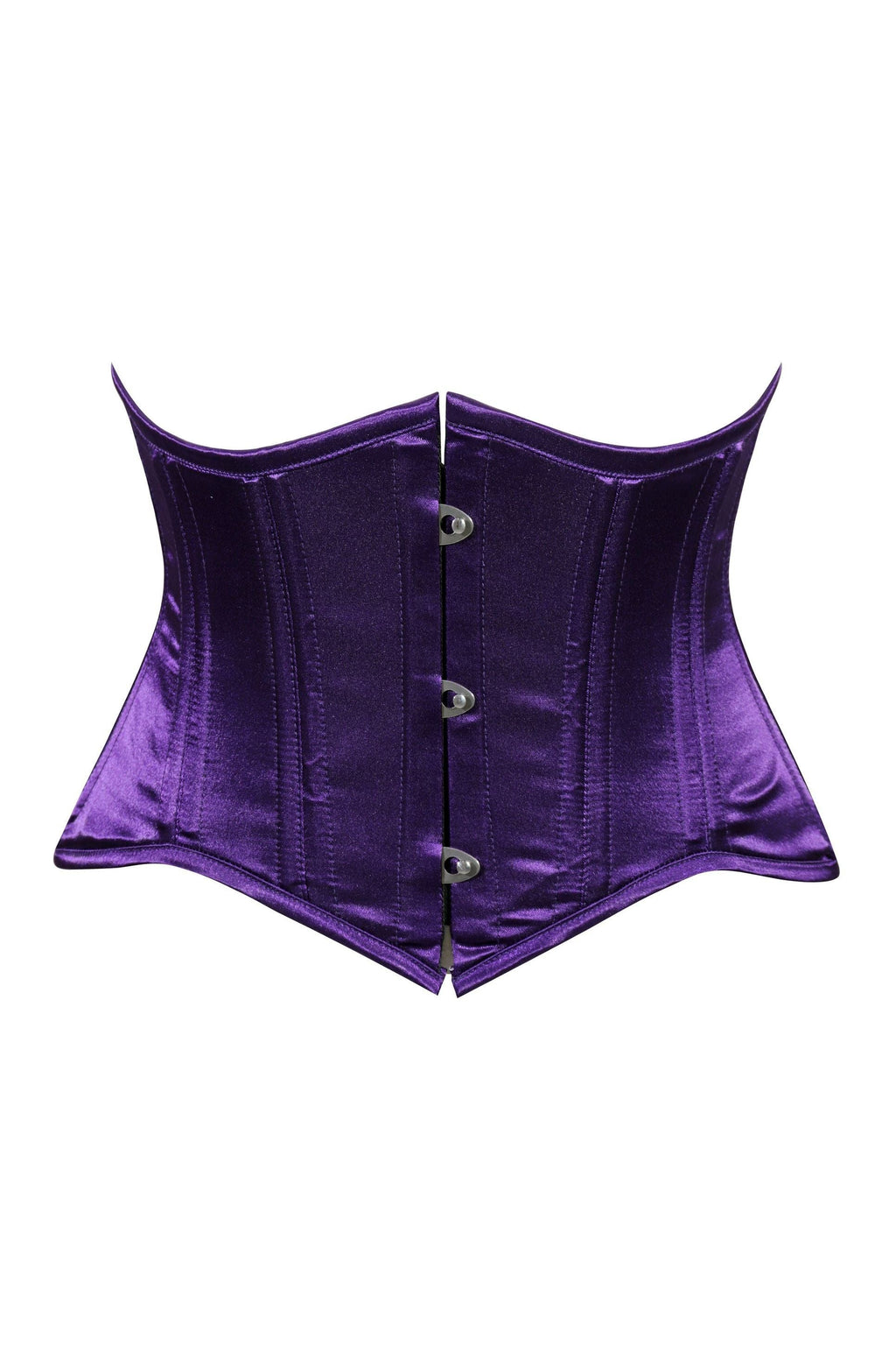 Daisy Corsets Lavish Dark Purple Satin Mini Cincher Underbust Corset Waist Cincher Busk Closure