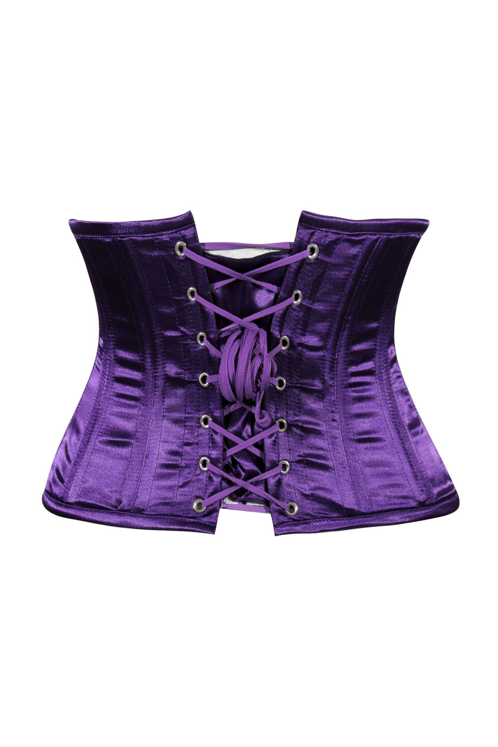 Daisy Corsets Lavish Dark Purple Satin Mini Cincher Underbust Corset Waist Cincher Busk Closure