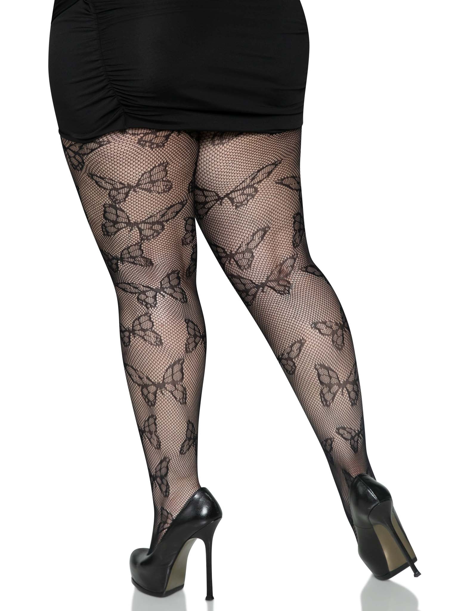 Leg Avenue Plus Butterfly Fishnet Tights