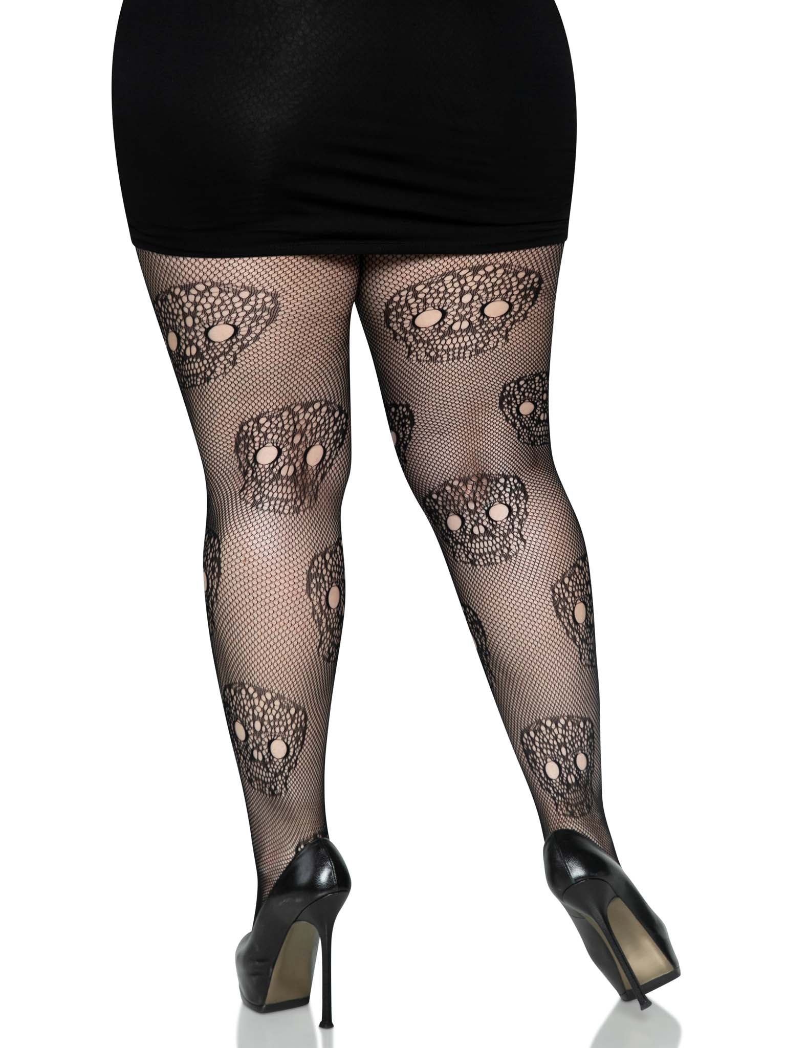 Leg Avenue Calavera Plus Lace Skull Tights