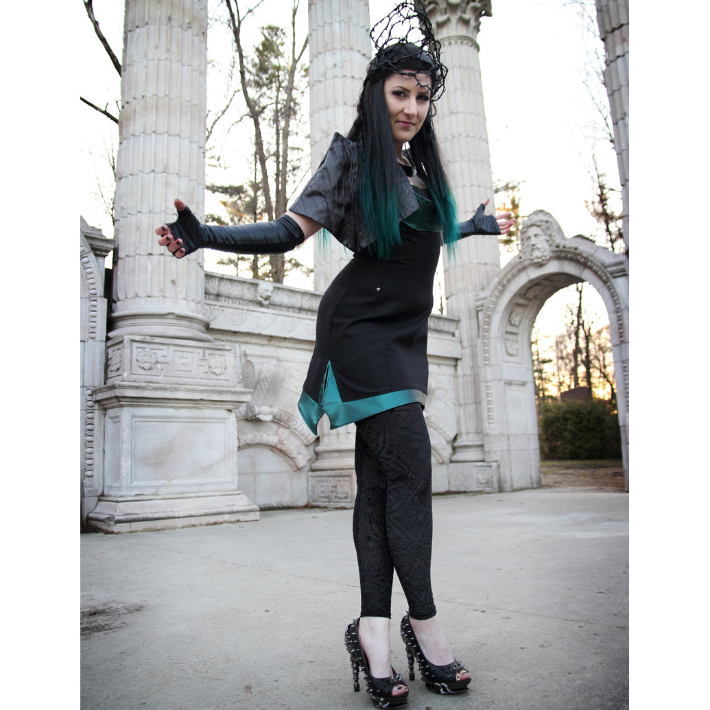 Hades TALON Black Spiked Stud 5" High Spinal Heels Peep Toe