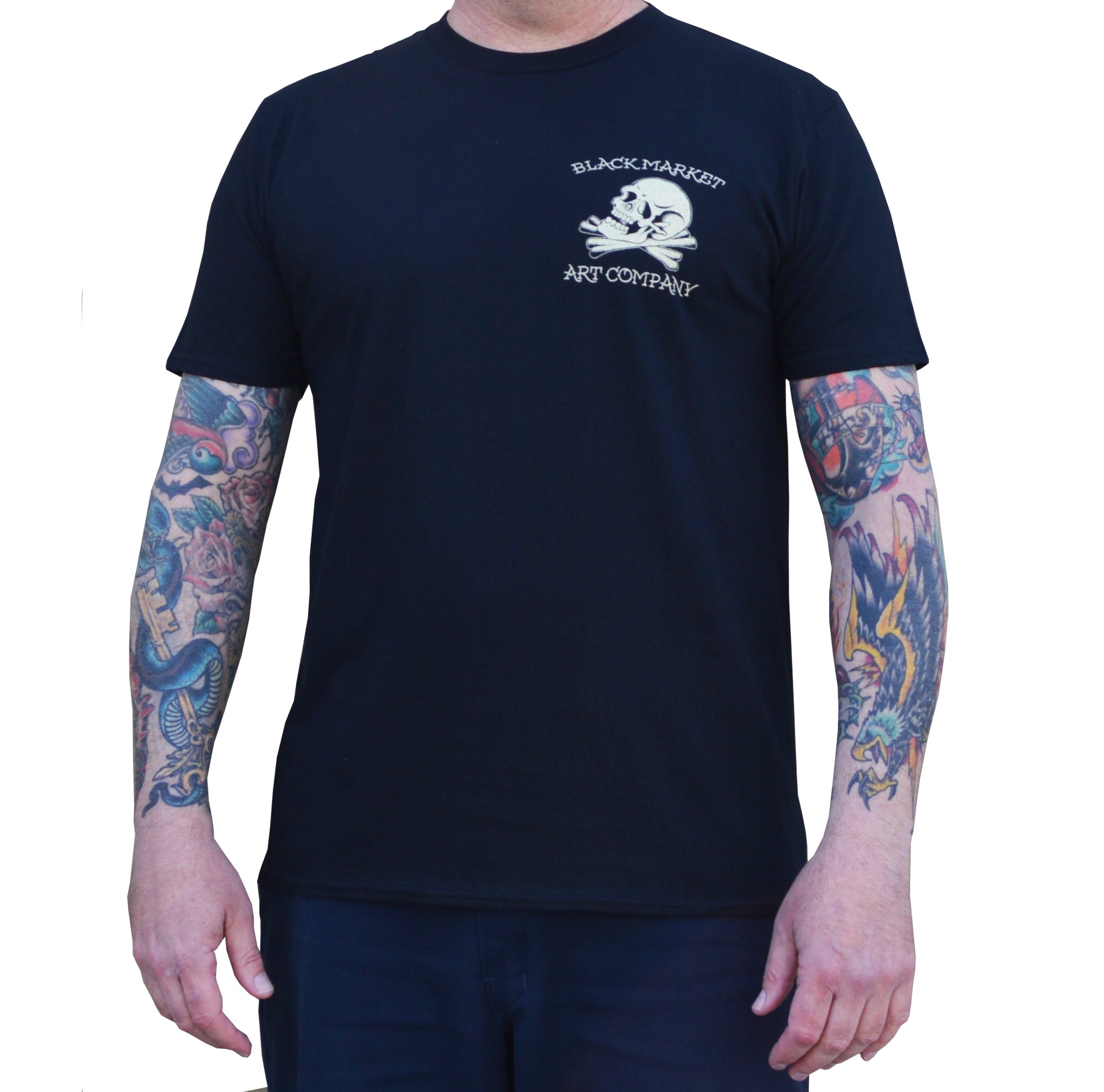 Black Market Art Tee Live Free Nautical Tattoo Tee