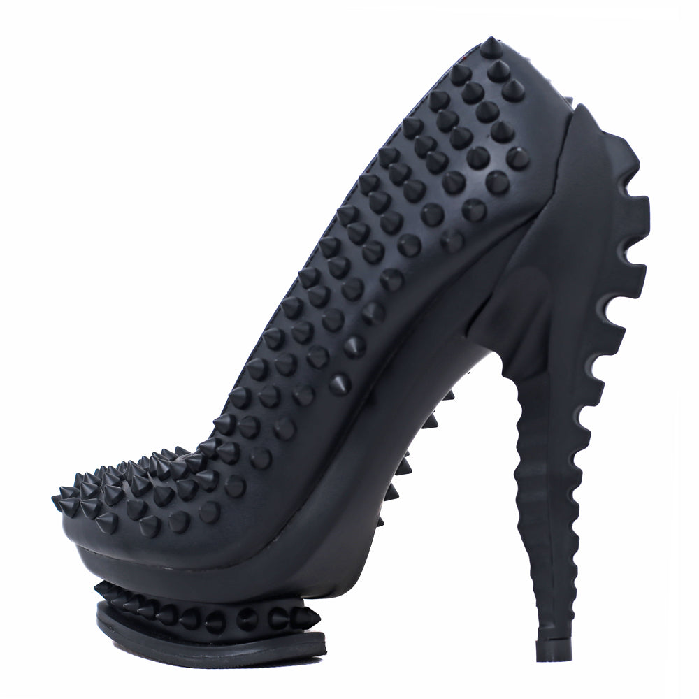 Hades MARA Black Studded Pump High Molded Spinal Heel