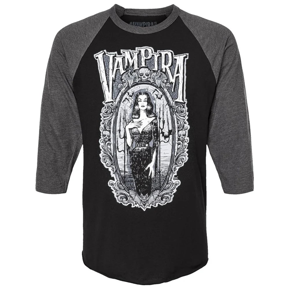 Kreepsville 666 Vampira Gorey Frame Black Longsleeve Raglan Tee