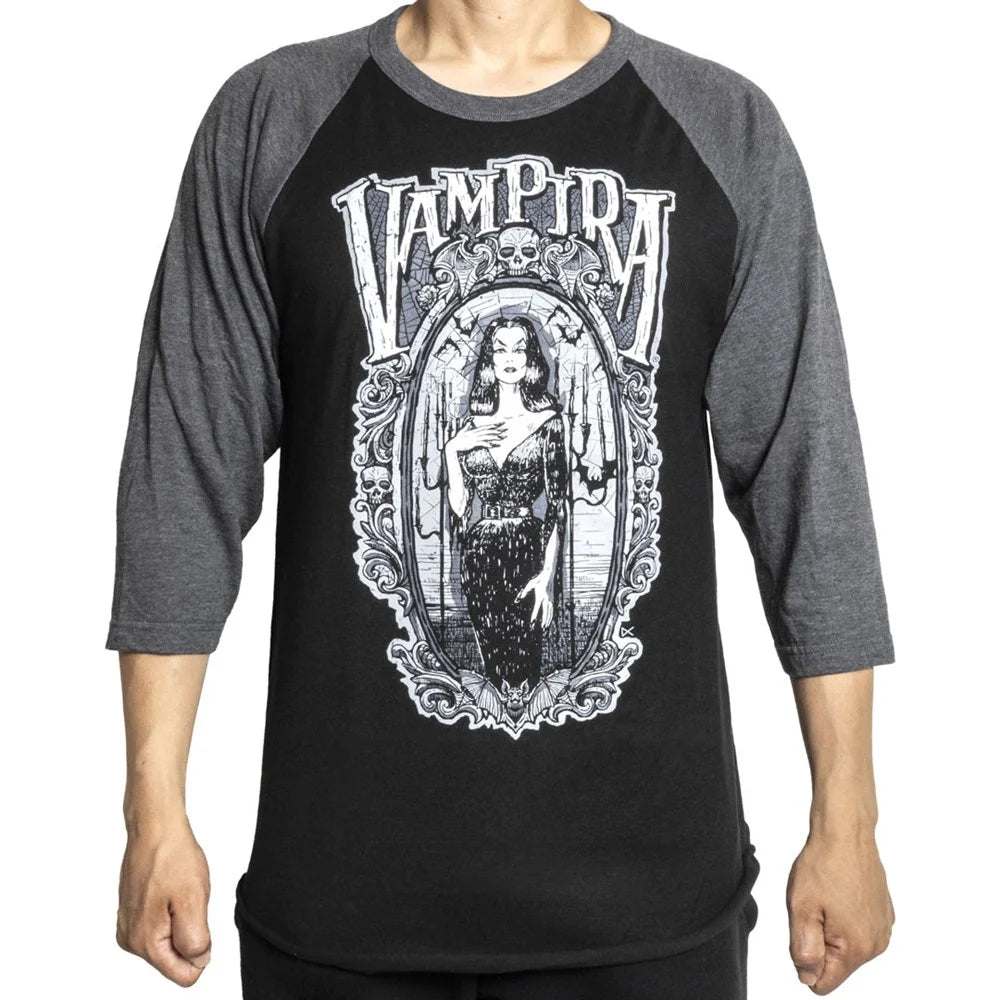 Kreepsville 666 Vampira Gorey Frame Black Longsleeve Raglan Tee
