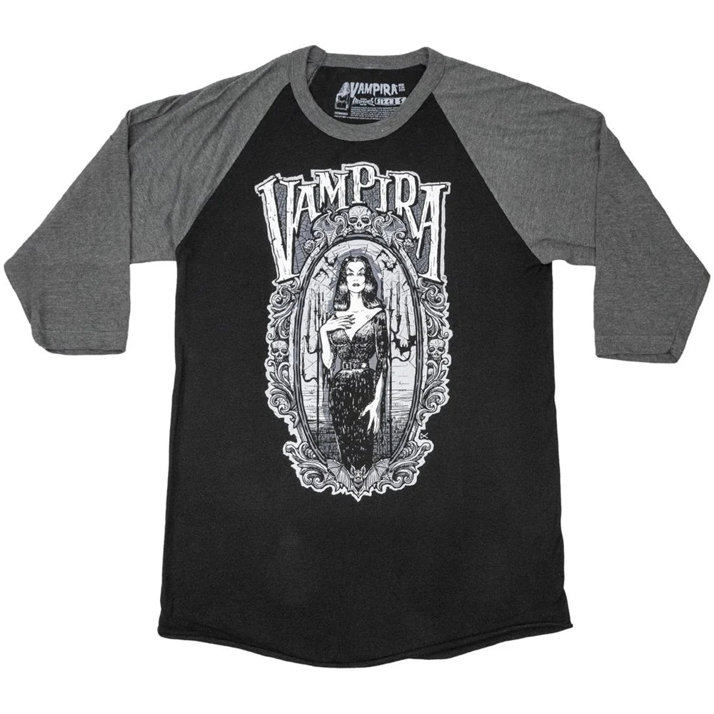 Kreepsville 666 Vampira Gorey Frame Black Longsleeve Raglan Tee