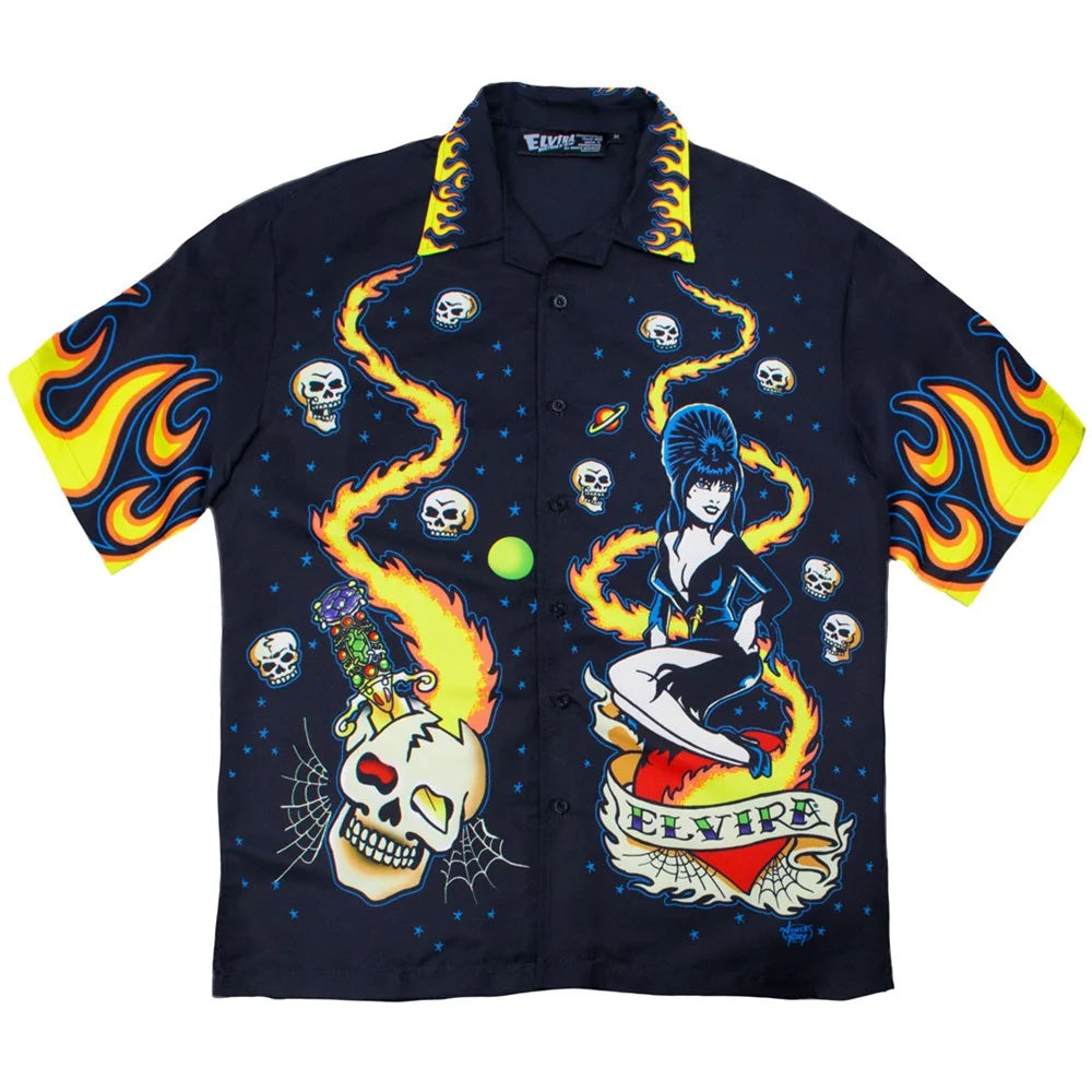 Kreepsville 666 Elvira Tattoo Flames Sub Shirt