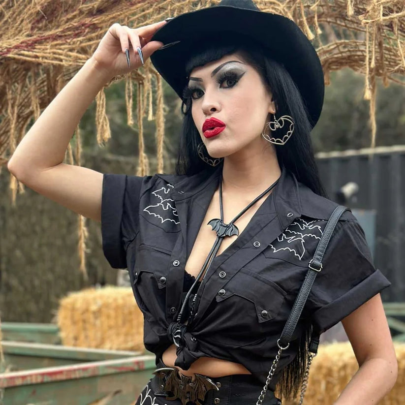 Kreepsville 666 Spiderweb Black Western Shirt – Midnight Rebellion
