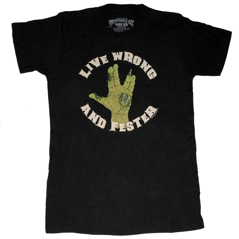 Kreepsville 666 Live Wrong And Fester Black T-shirt