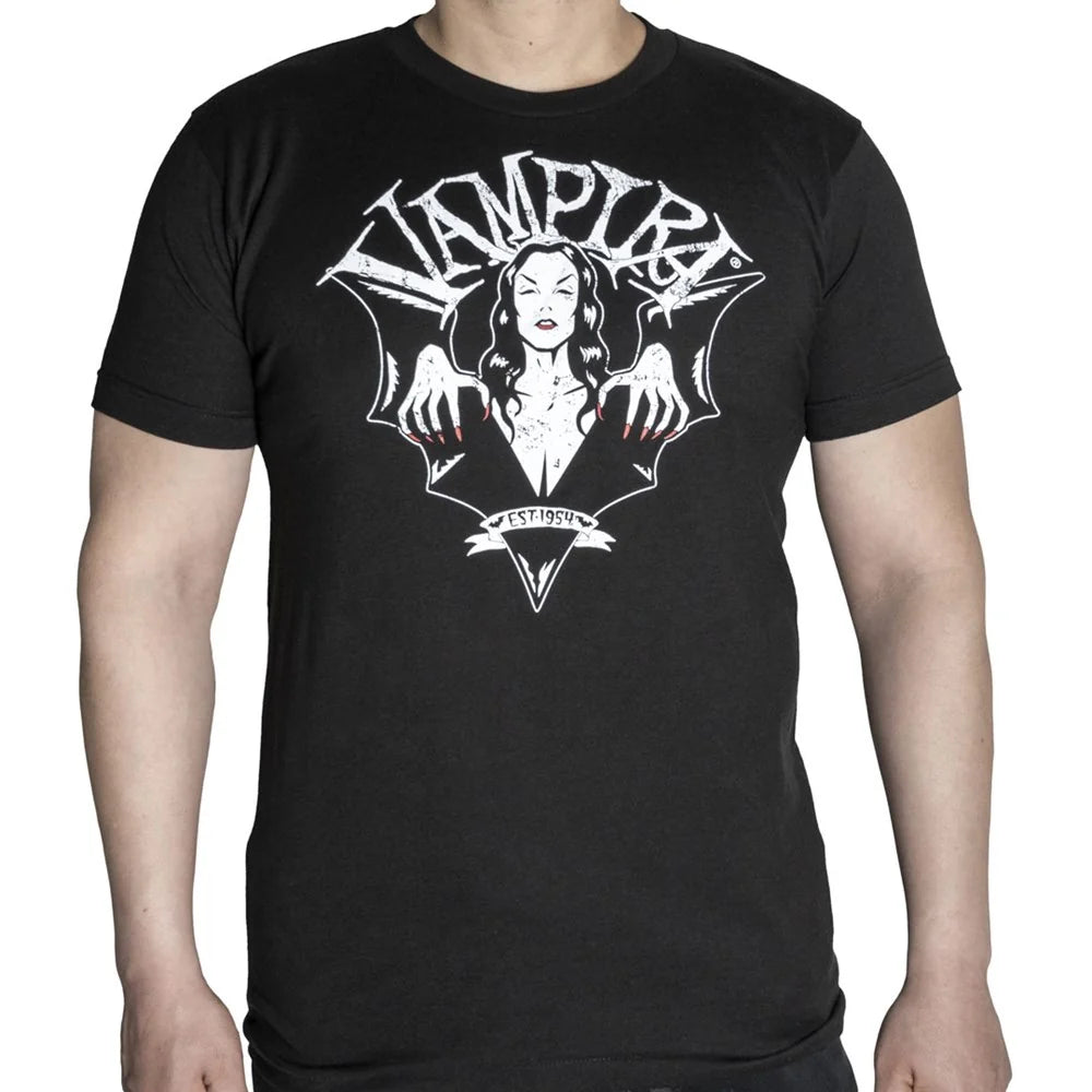 Kreepsville 666 Vampira Bat Wing Crest Black T-shirt