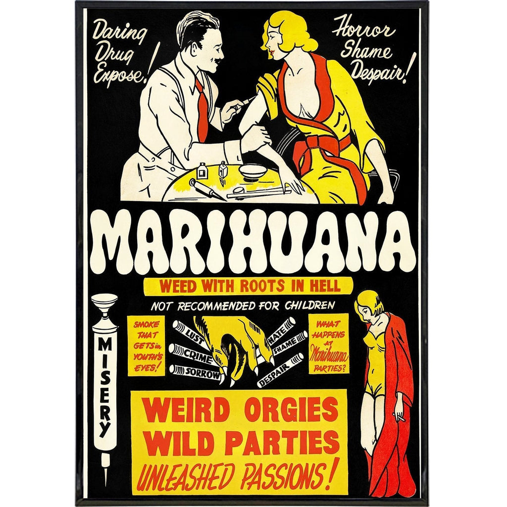 Marijuana "Roots In Hell" Vintage Cult Film Poster Print
