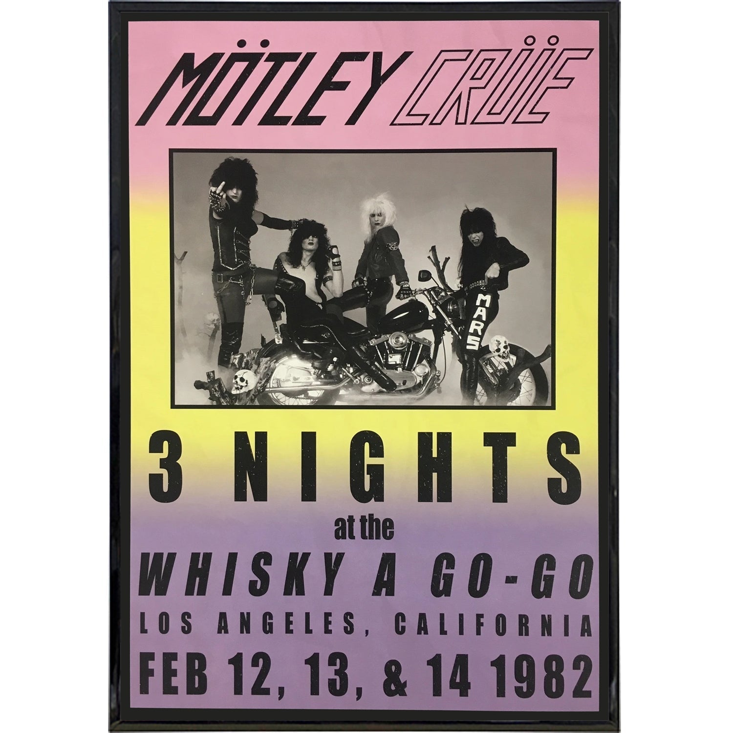 Motley Crue 1982 Show Vintage Concert Poster Print