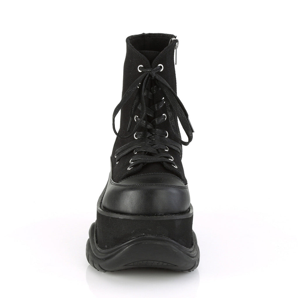 Demonia Neptune 115 Black Canvas Vegan Leather