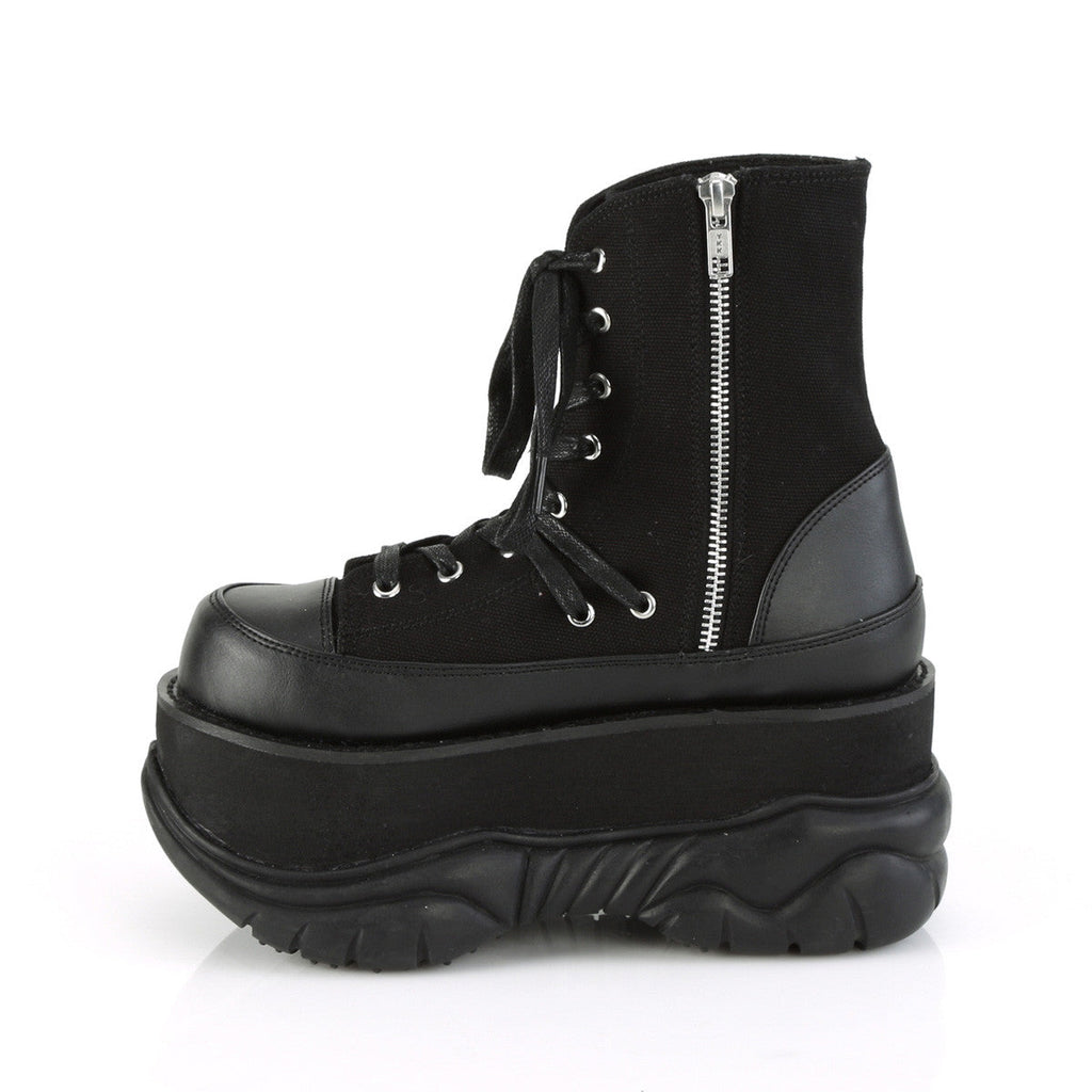 Demonia Neptune 115 Black Canvas Vegan Leather